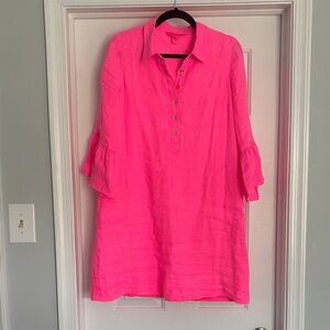 Bright Pink 3/4 sleeves Dress